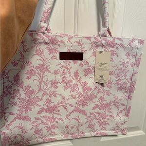 Pink Floral Tote Bag